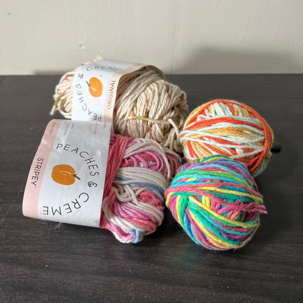 Peaches & Creme Multi-Color Yarn Balls Remanents